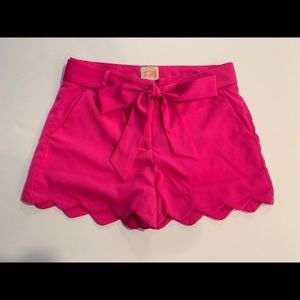 Pink Scalloped Shorts